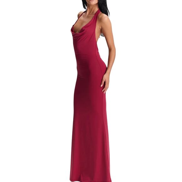 New BNWT Sasha Therese Harper Burgundy Maxi Dress Size Small - Picture 7 of 16